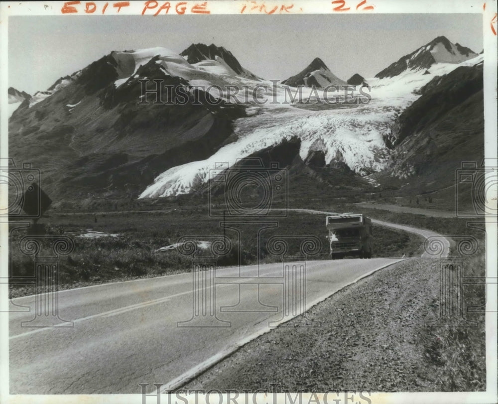 The Richardson Highway passes Worthington Glacier at Thompson Pass - Historic Images