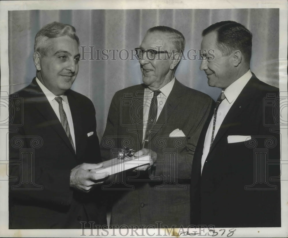 1962 Dr. Emile Bernard Jr. presents award to James H. Aitken. - Historic Images