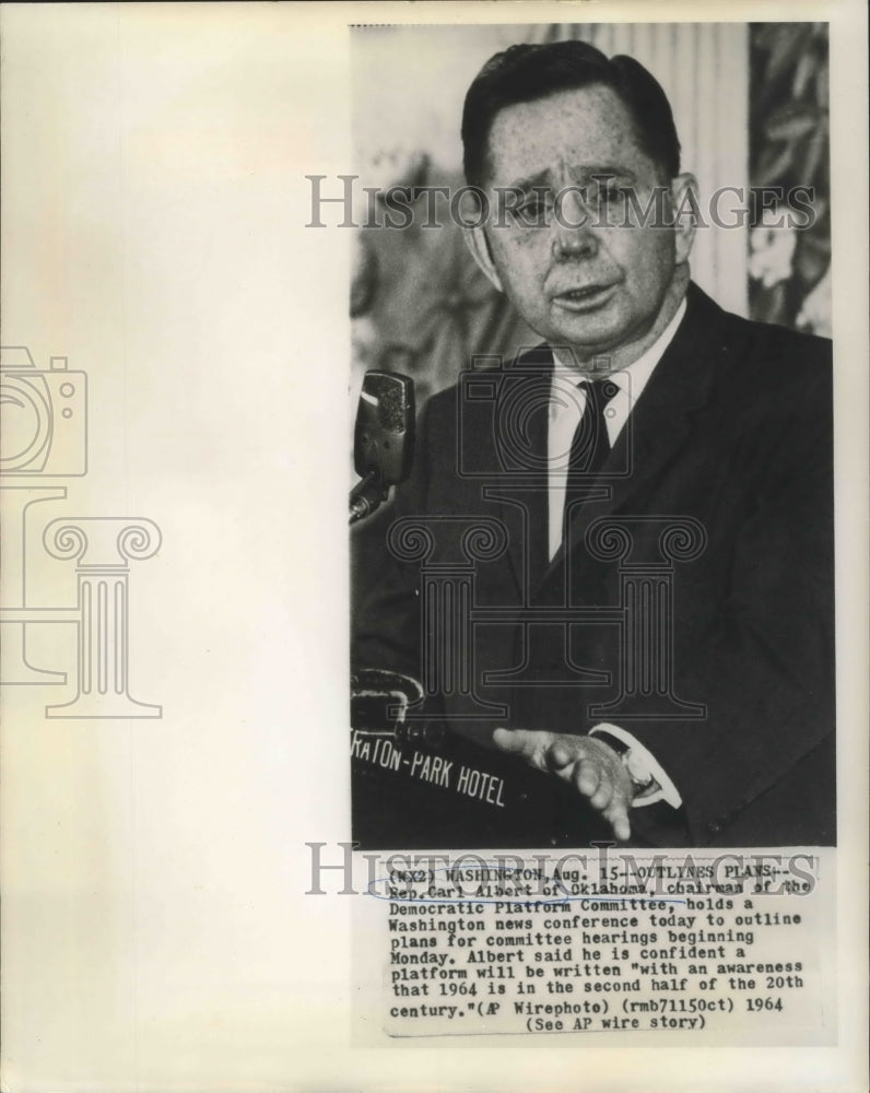 1964 Press Photo Politics,Washington D.C. Carl Albert holds press conference - Historic Images