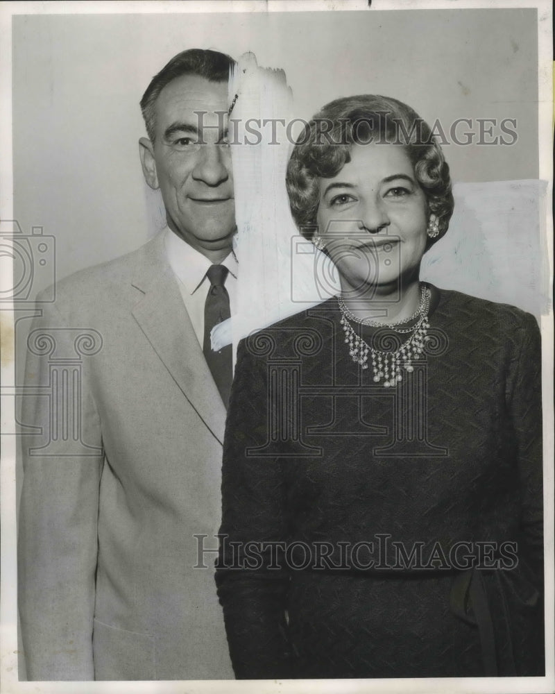1963 Masons, New Orleans Mrs. Dorothy Alana with husband at Temple - Historic Images