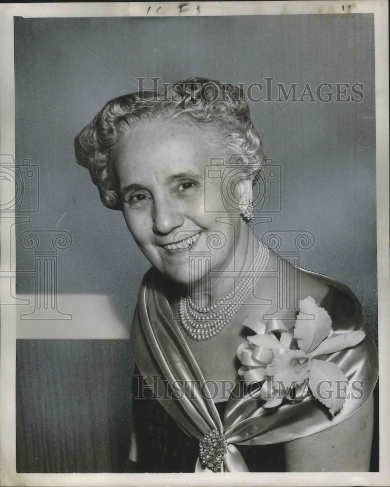 1956 Mrs. James H. Aitken, new president of Ladies&#39; Auxiliary Elks. - Historic Images