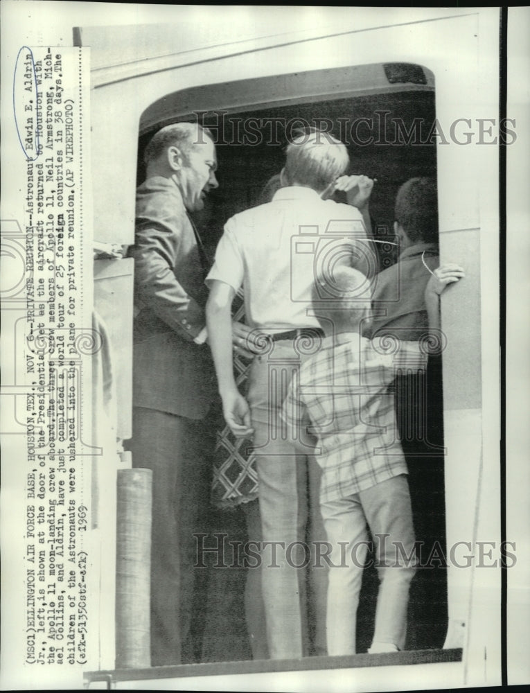 1969 Press Photo Astronaut Edwin Aldrin at Ellington Air Force Base, Houston. - Historic Images