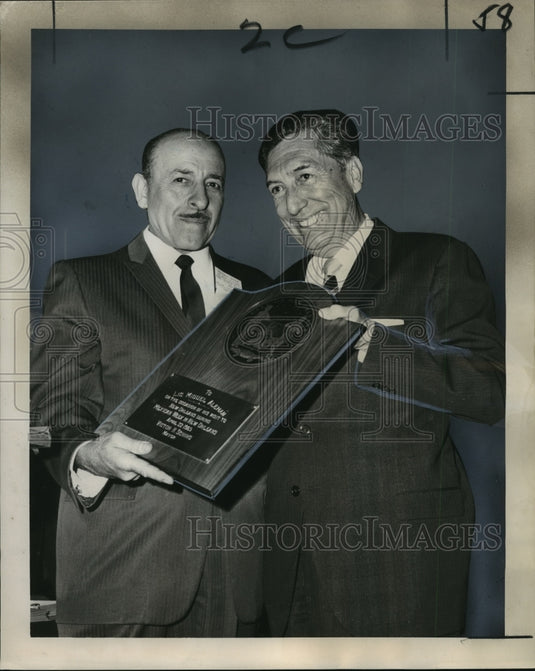 1965 Miguel Aleman, former President of Mexico with Mayor Schiro. - Historic Images