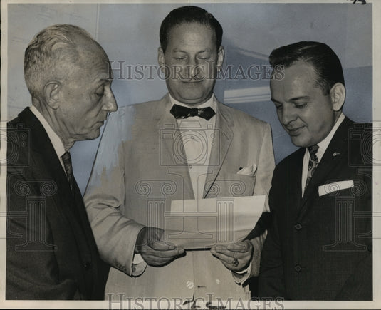 1963 Louis A. Schwartz, Al Alice, and George Thielen work out plan. - Historic Images