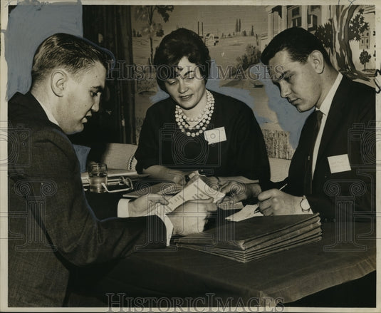 1962 George Allen, Loretta Thomas and Jerry Thames at Jung Hotel. - Historic Images