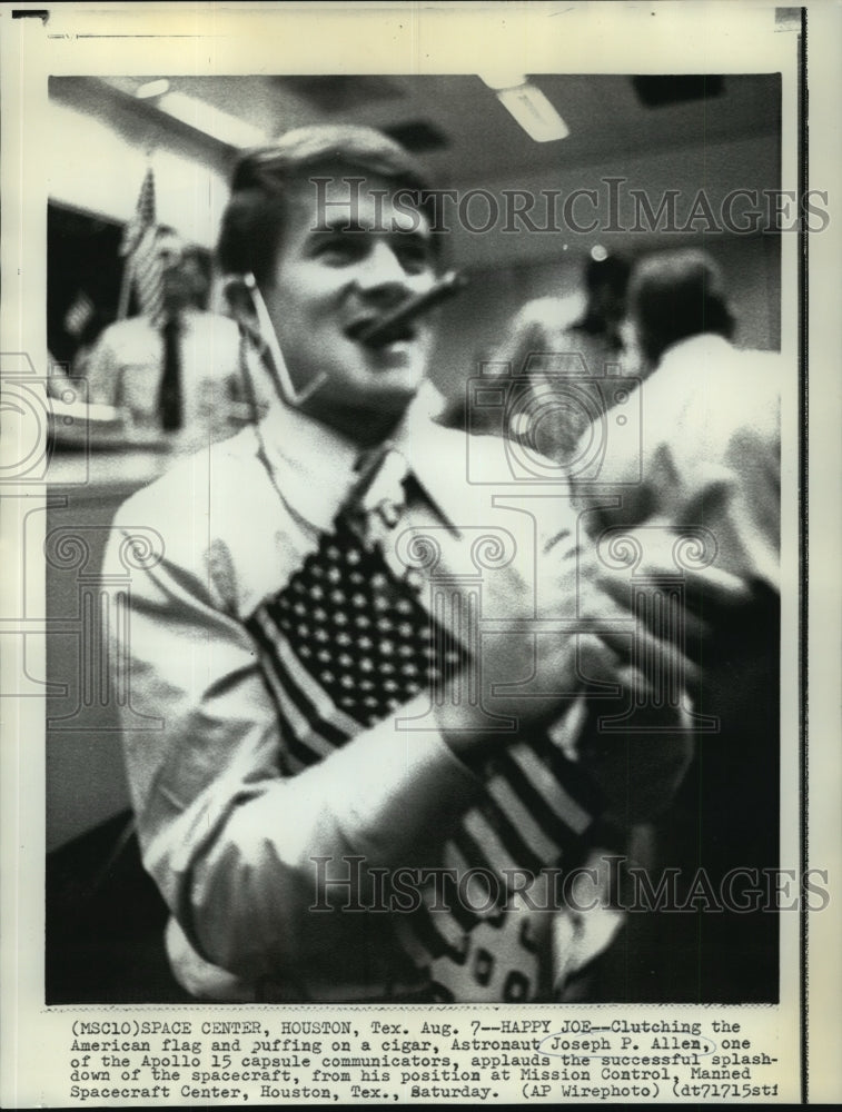 1971 Press Photo Astronaut Joseph P. Allen, Apollo 15 capsule communicator. - Historic Images