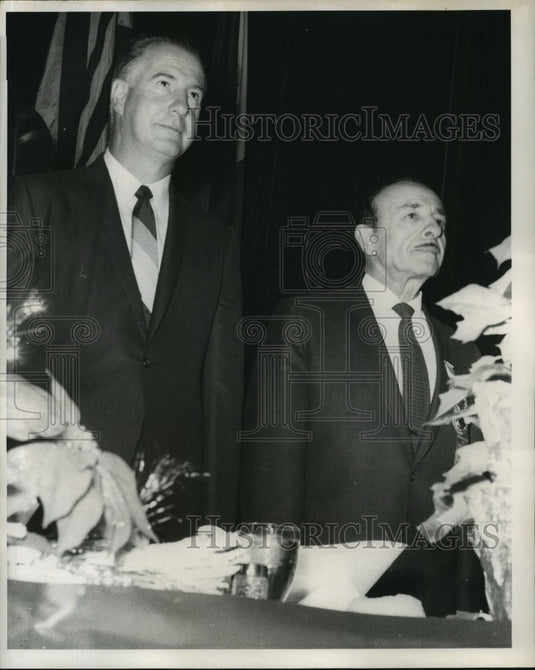 1968 Press Photo Vice President Spiro Agnew and Mayor Victor H. Schiro. - Historic Images
