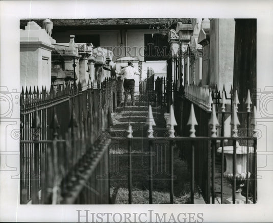 1966 Press Photo All Saints Day - Rows of tombs at the St. Louis Cemetery. - Historic Images