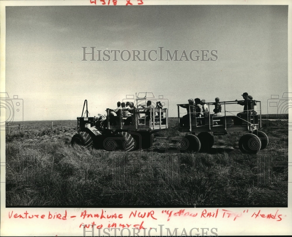 1984 Press Photo Anahuac National Wildlife Refuge Yellow Rail Buggy - Historic Images