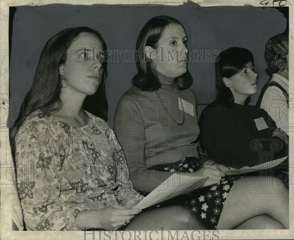 1972 Press Photo Carter Heyward, Rev. Anderson & B. Schlachter at Bishop Debate - Historic Images