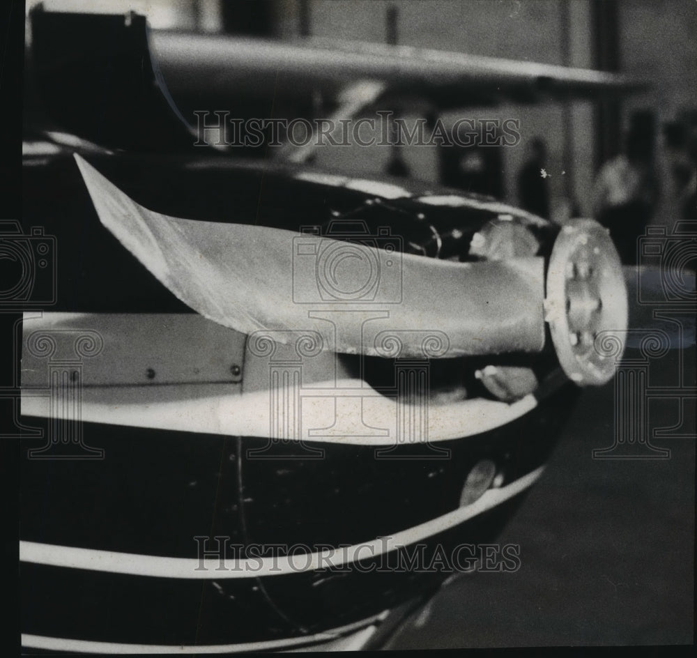 1970 Press Photo Accidents - The propeller of Milton Brenner&#39;s plane after crash - Historic Images