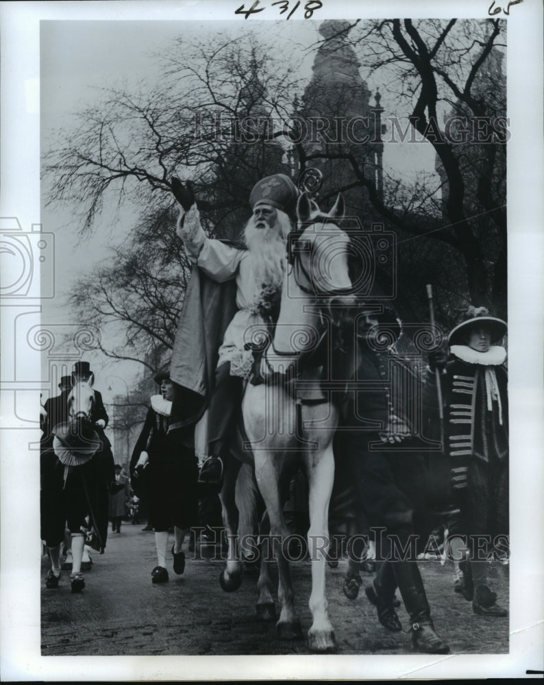 1977 Saint Nicholas Rides on a Horse Into Amsterdam-Historic Images