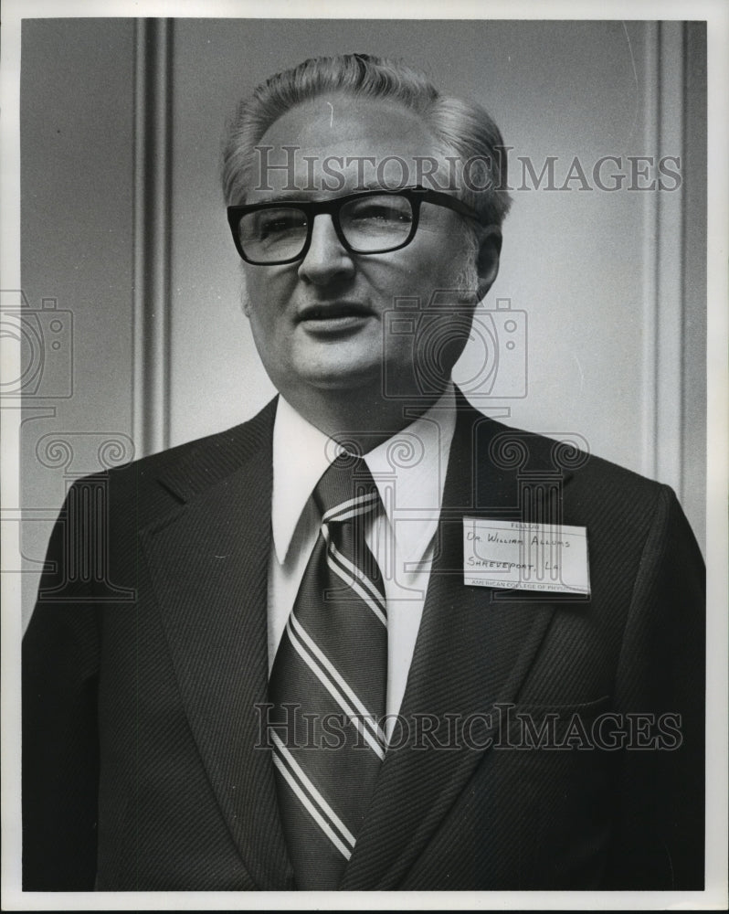 1973 Press Photo Dr. William Allums of Shreveport, Louisiana - Historic Images