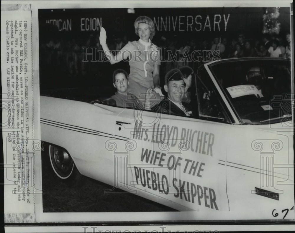 1968 Press Photo American Legion National Convention Parade Mrs. Lloyd M. Bucher - Historic Images