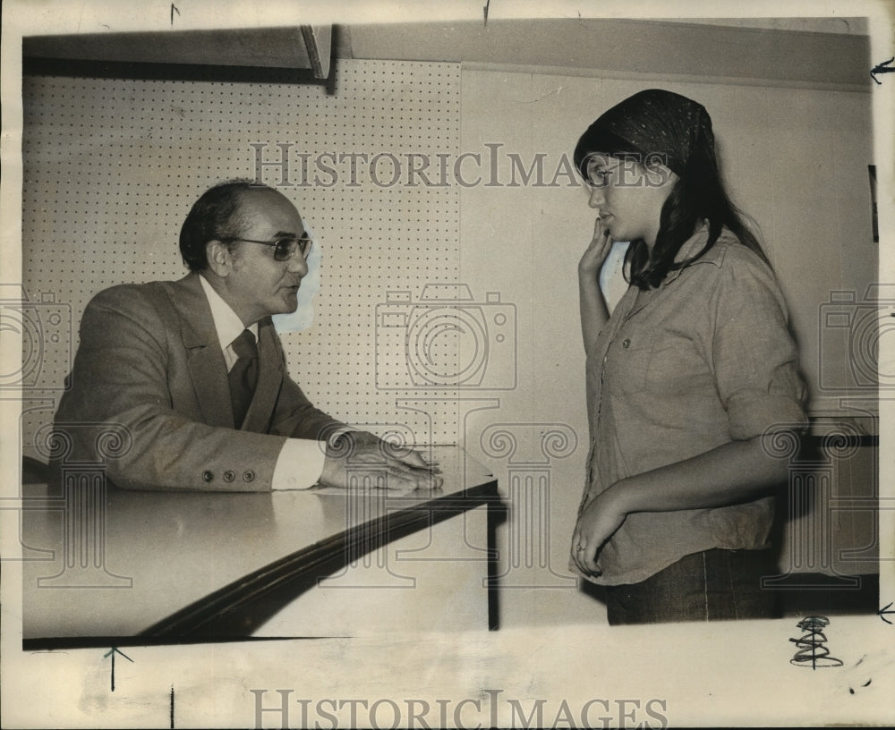 1975 Miss Marilyn L. swearing before Registrar Sam Altobello-Historic Images