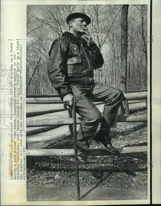 1970 Press Photo West German Chancellor - Willy Brandt at Camp David - Historic Images