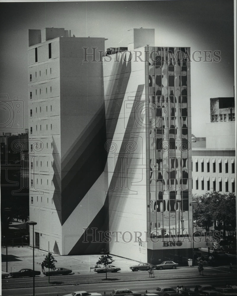 1976 Press Photo Bank of New Orleans - Poydras Street Office Building Graphics - Historic Images