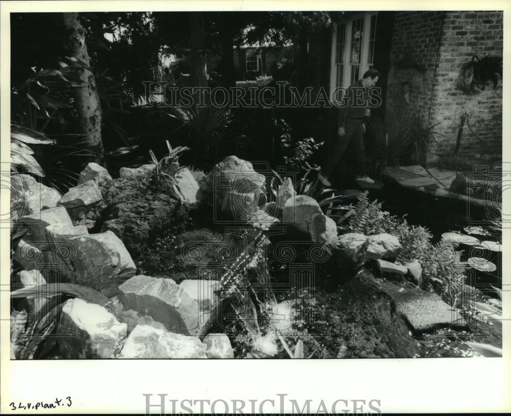 Press Photo Henry Andressen in Garden Area, 2600 Gaylnn Drive - Historic Images