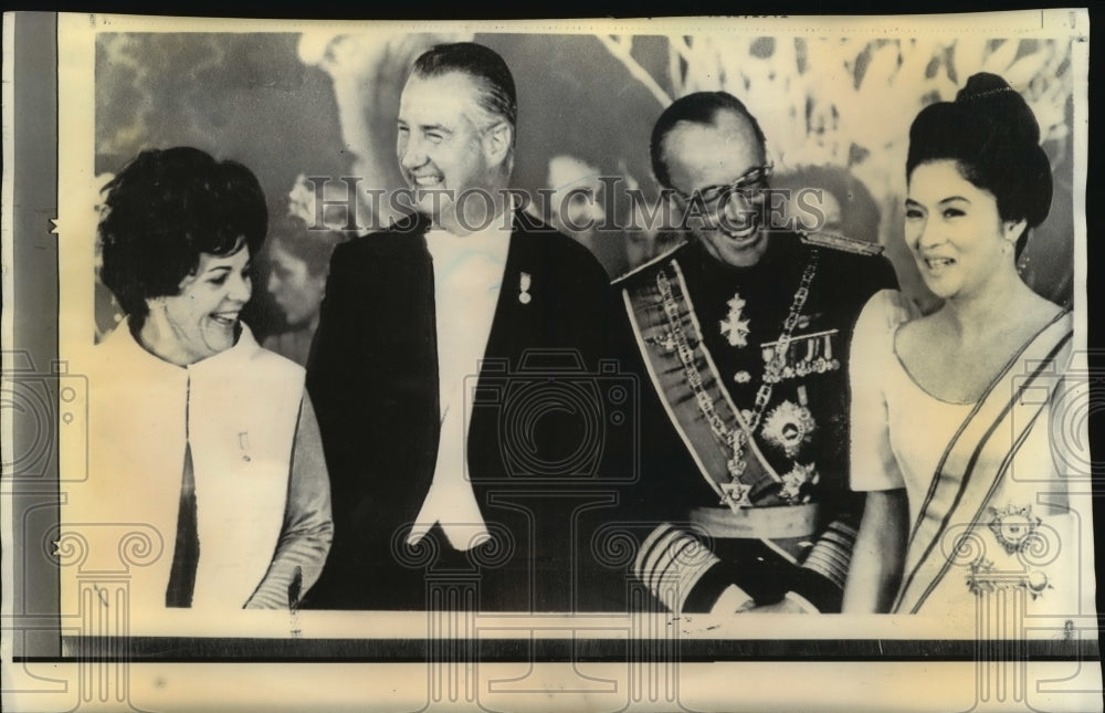 1971 Press Photo Vice President Spiro T Agnew with Prince Bernhard &amp; Mrs. Marcos - Historic Images