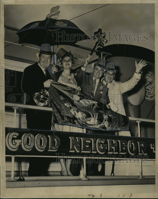 1961 Press Photo New Orleans - Irish on Good Neighbors Yacht St. Patrick's Day- Historic Images
