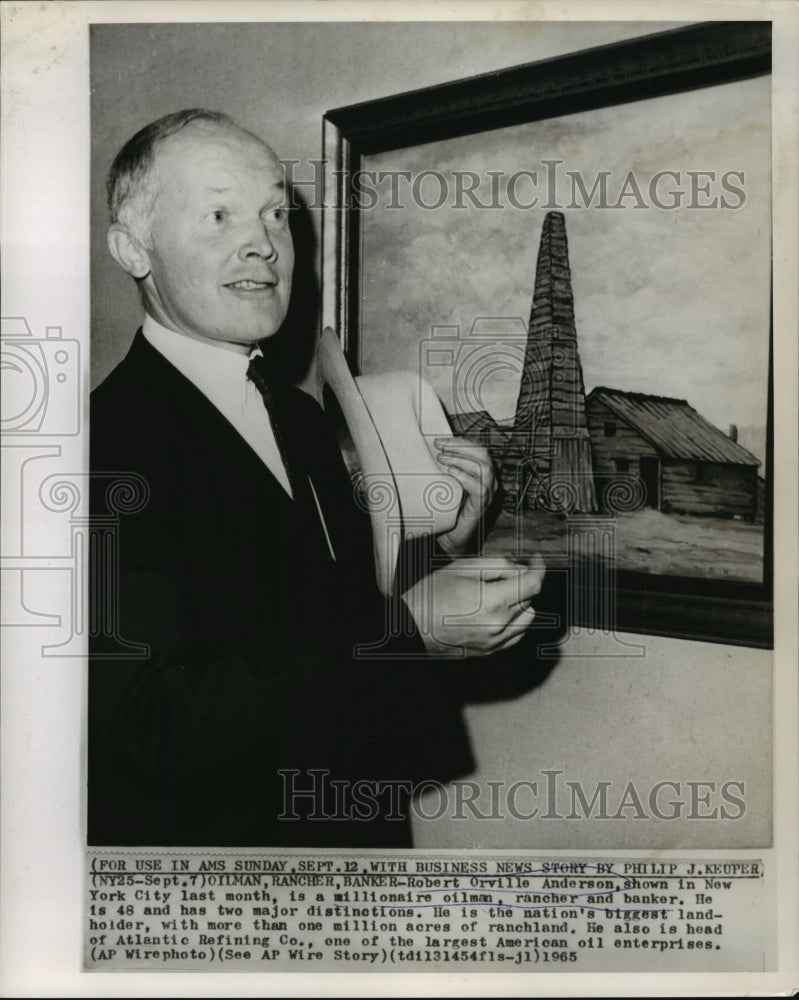 1965 Press Photo Robert Orville Anderson, Millionaire Oilman, Rancher &amp; Banker- Historic Images