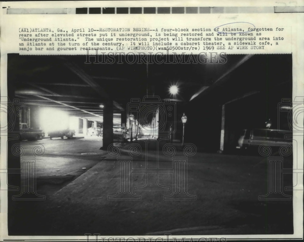 1969 Press Photo Underground Atlanta - Underground Area Before Renovation - Historic Images