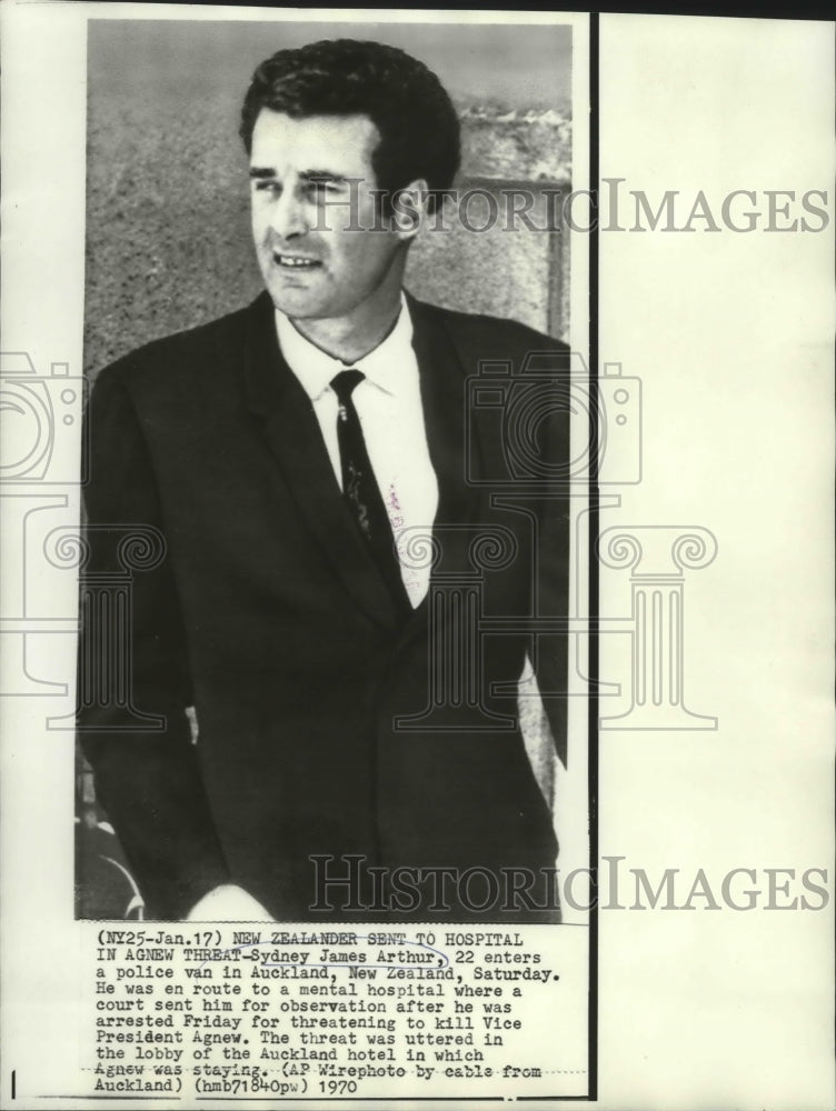 1970 Press Photo Sydney James Arthur, After Threat on Spiro Agnew's Life - Historic Images