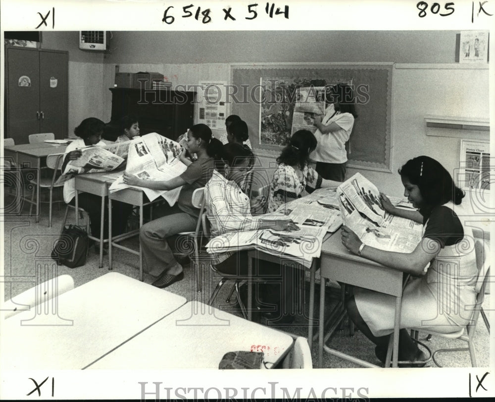 1979 Press Photo Classroom and Students at School for Pregnant Teenagers - Historic Images