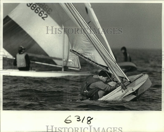 1984 Press Photo Sunfish Sugar Bowl Sailing Regatta - Preston Christman - Historic Images