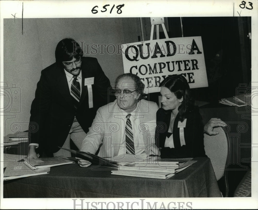 1981 Press Photo Louisiana CPAs - Ken Armstrong, Mark Harrison, Sandra Petty - Historic Images