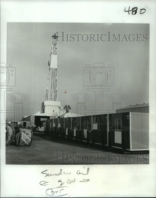 1972 Press Photo Drilling Rig Assembled in Houston by Armco Shipped to Arctic - Historic Images