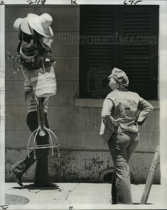 1976 Man Carrying Stand Full of Hats and Purses-Historic Images