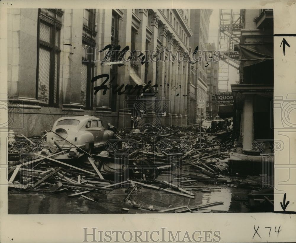 1947 Press Photo Wreckage at the Whitney Building after Hurricane, New Orleans- Historic Images