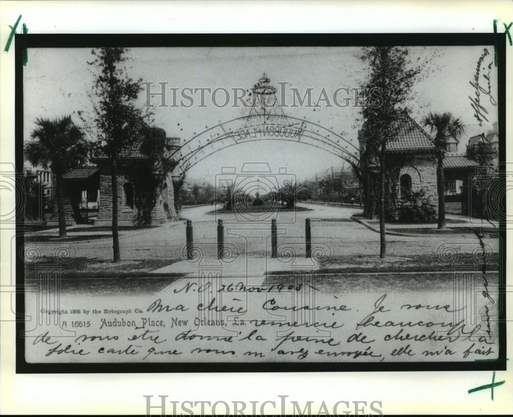 1905 Entrance to Audubon Place, New Orleans, Louisiana - Historic Images
