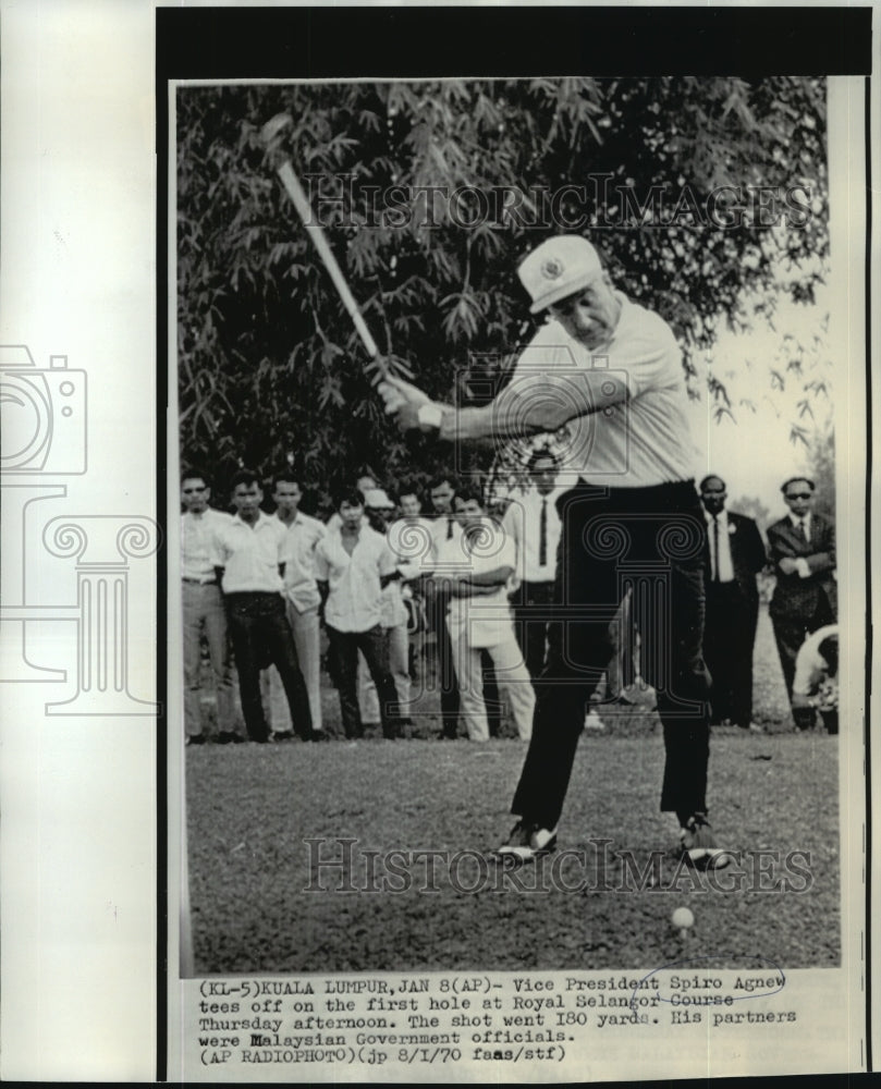 1970 Press Photo Vice President Spiro Agnew, Royal Selangor Golf Course, - Historic Images