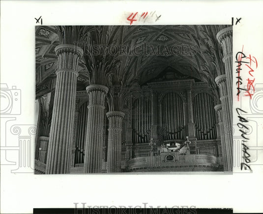 1985 Press Photo St. Nicholas' Church - Architecture and Organ, Leipzig, Germany - Historic Images