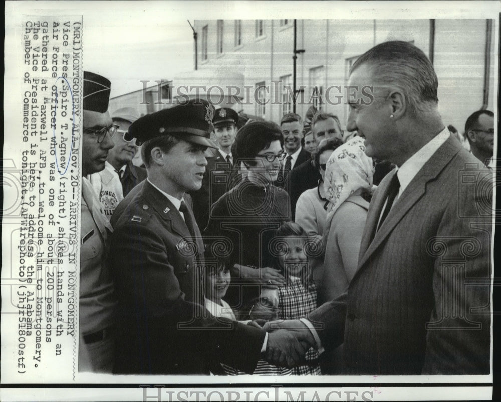 1969 Press Photo Vice President Spiro Agnew Arrives at Maxwell Air Force Base - Historic Images