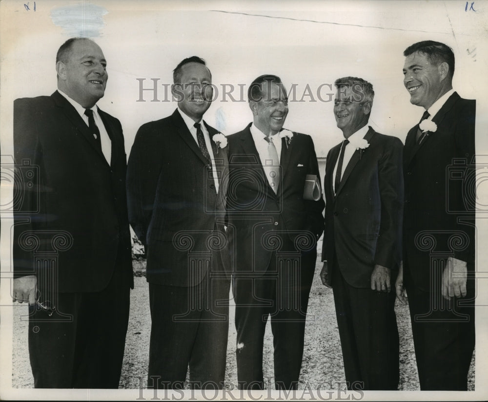 1966 Press Photo C.C. Aycock &amp; Others at Dedication of Plaquemines Parish School- Historic Images