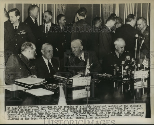 1950 Press Photo Meeting of Atlantic Treaty's Defense Committee, Washington D.C. - Historic Images