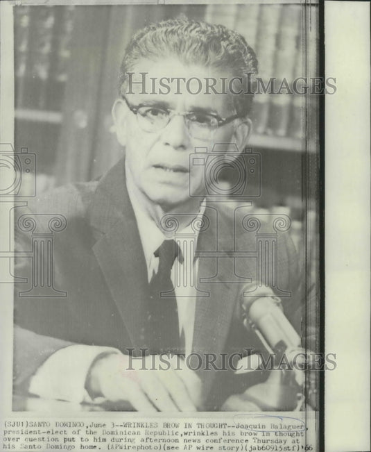 1966 Press Photo Joaquin Balaguer, President-Elect of the Dominican Republic - Historic Images