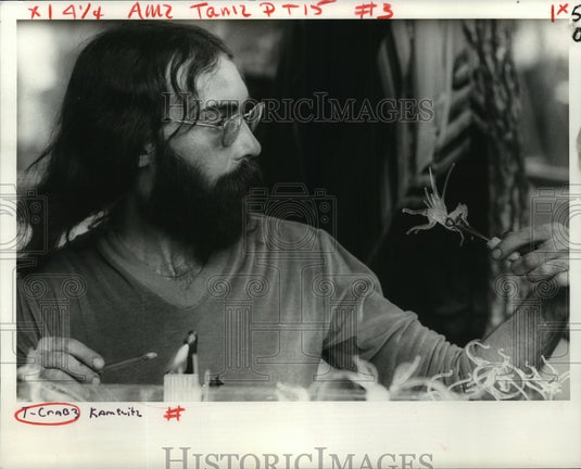 1982 Press Photo Robby Rodriguez, Glassblower, at LaCombe Crab Festival - Historic Images