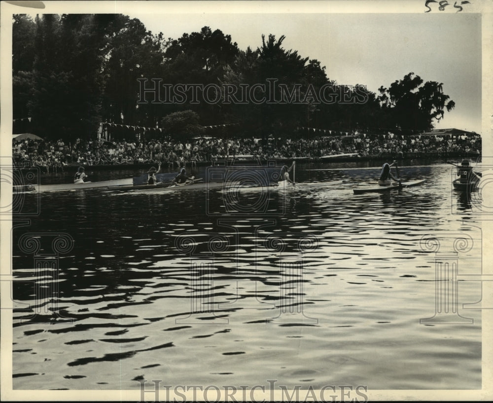 1972 Press Photo Bayou Liberty Civic Club - Annual Pirogue Race Event-Historic Images