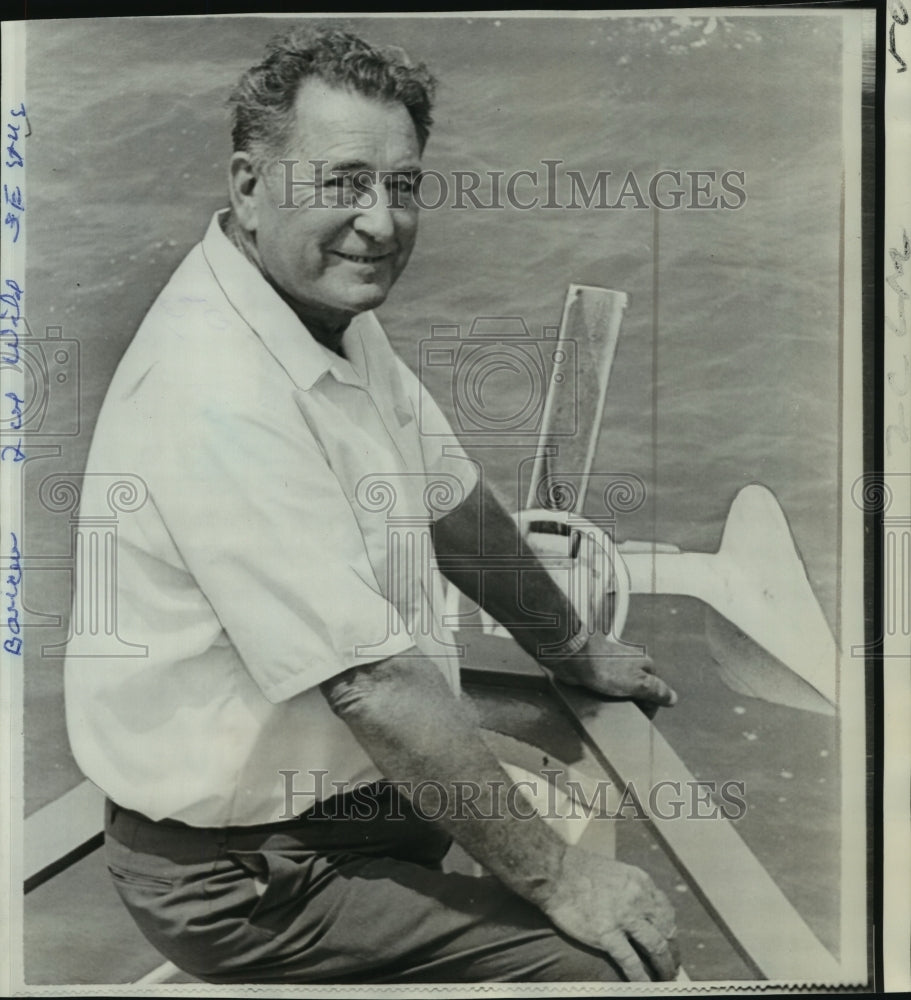 1970 Press Photo Joseph Baricev, Sr., King of 1970 Biloxi Shrimp Festival - Historic Images