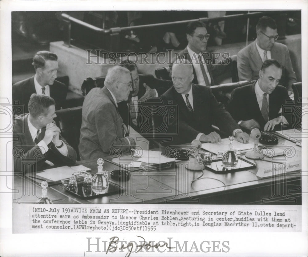 1955 Press Photo President Eisenhower and States Officials at Geneva Conference-Historic Images