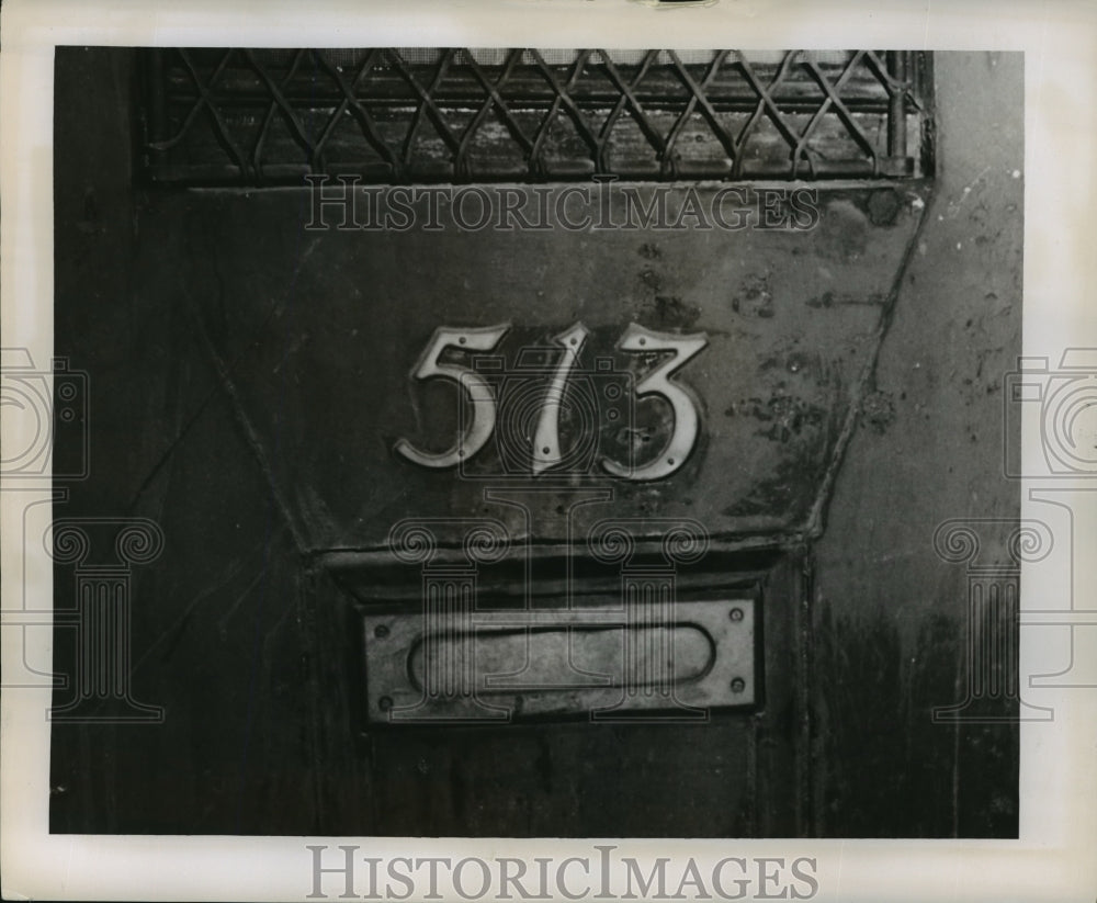 1952 Press Photo Louisiana State Museum, Cabildo Door with 513 on Front- Historic Images