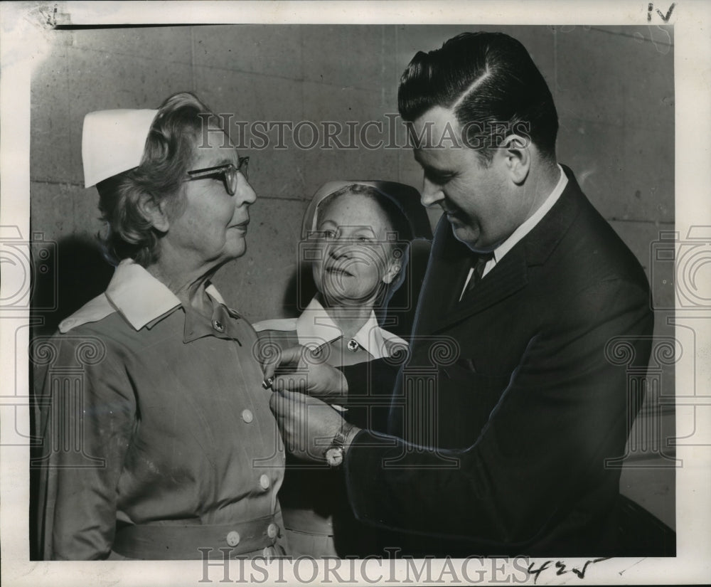 1965 Red Cross Manager Keith J. Bruner awards Recognition Pins - Historic Images