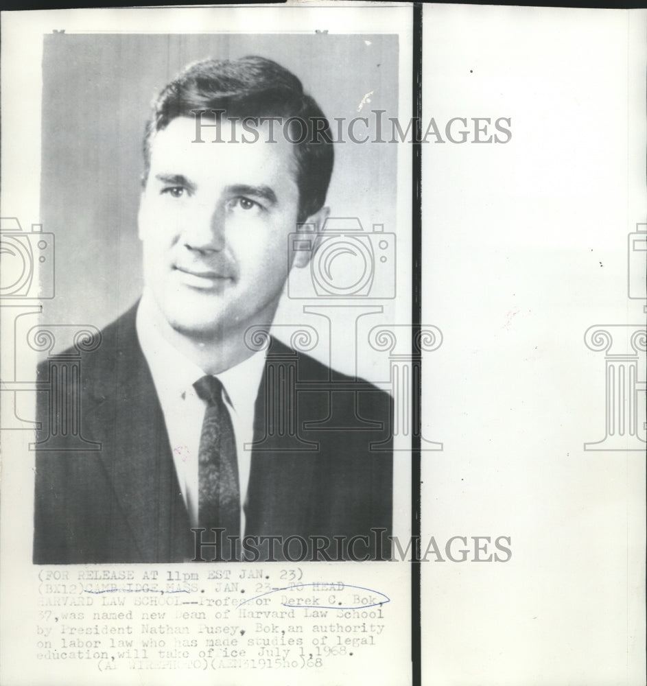 1968 Professor Derek C. Bok, named new dean of Harvard Law School - Historic Images