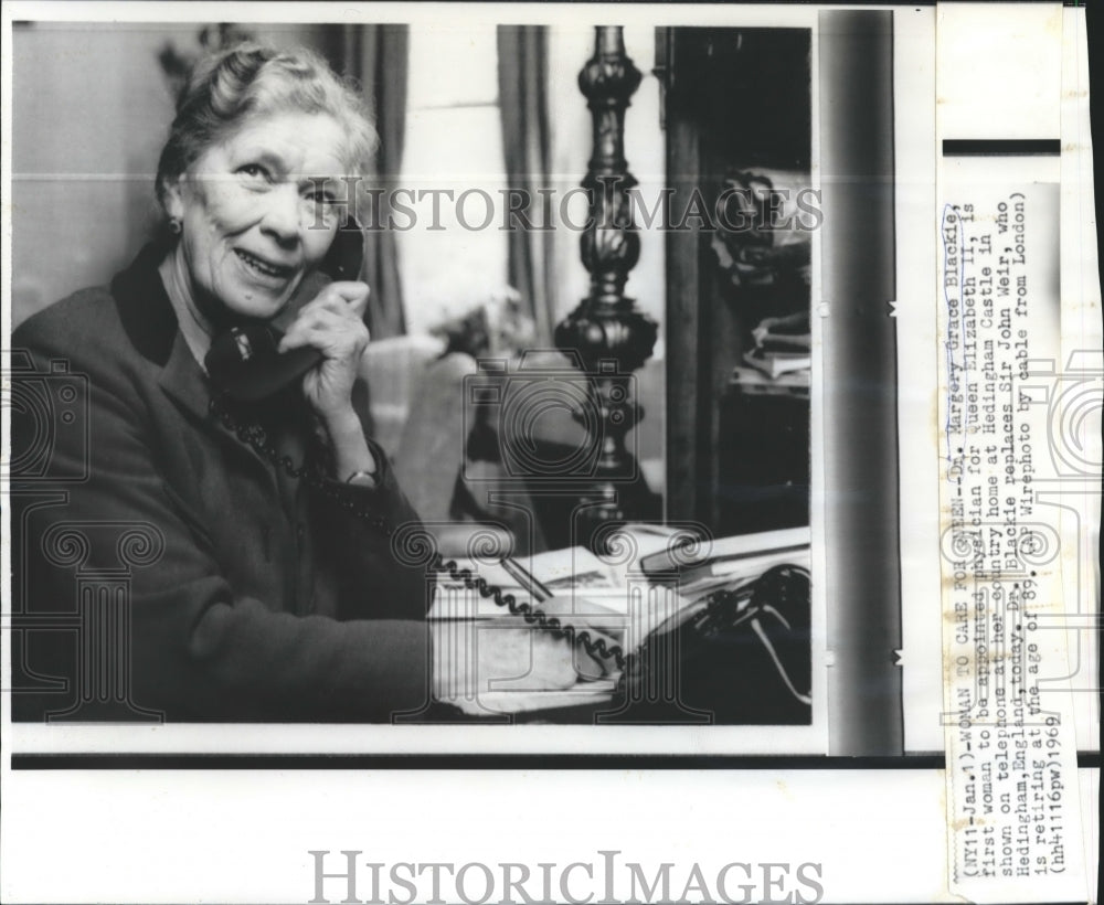 1969 Press Photo Dr. Margery Grace Blackie, physician for Queen Elizabeth II-Historic Images