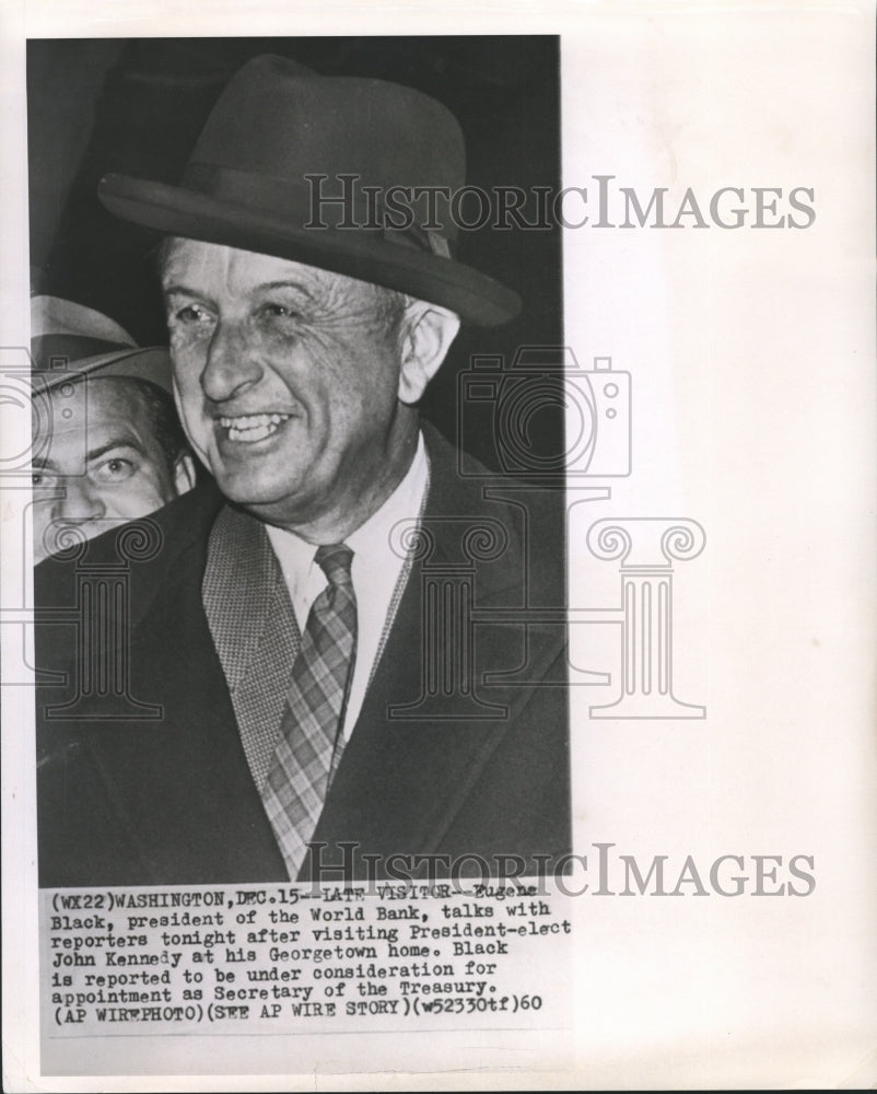 1960 Press Photo World Bank President Eugene Black Leaves John Kennedy&#39;s Home-Historic Images