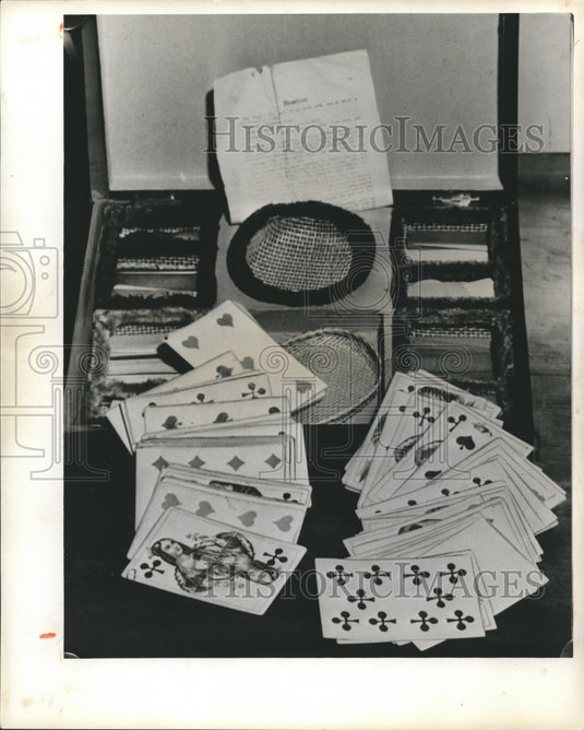 Confiscated Items such as Playing Cards and Mesh Screens - Historic Images